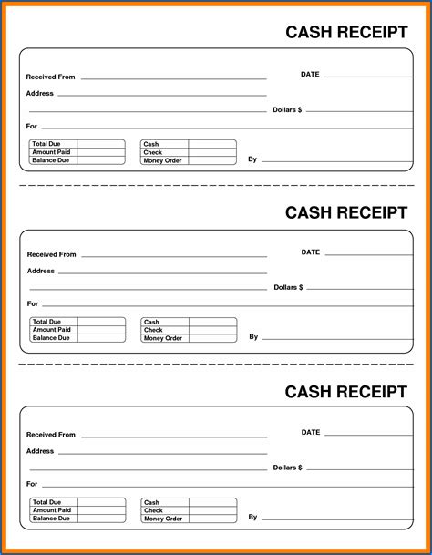 Free Blank Receipt Form Templates For Personal Use