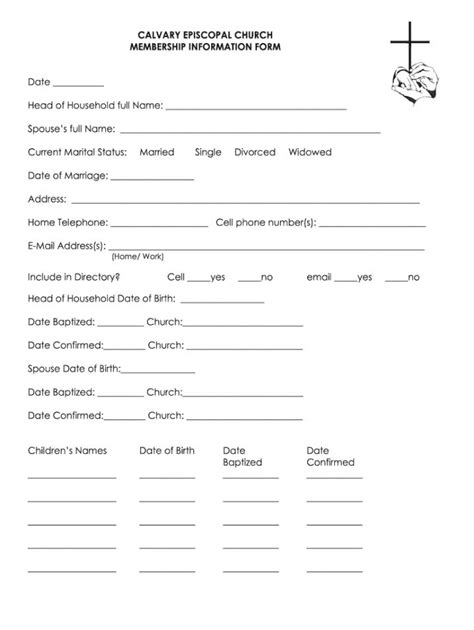 Free Church Registration Form Template In Word