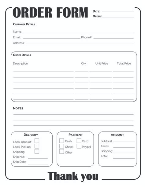 Free Craft Order Form Template For Makers And Sellers