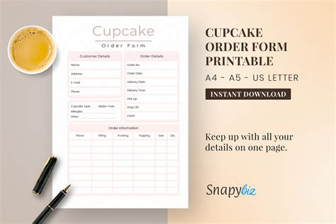 Free Cupcake Order Form Template Download