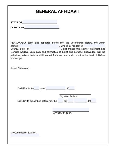 Free Nebraska Affidavit Form Templates And Filing Guide