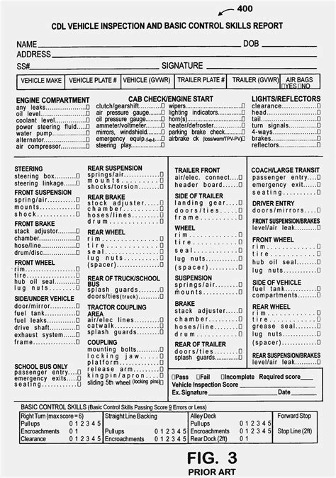 Free Printable Dot Pre Trip Inspection Form Templates