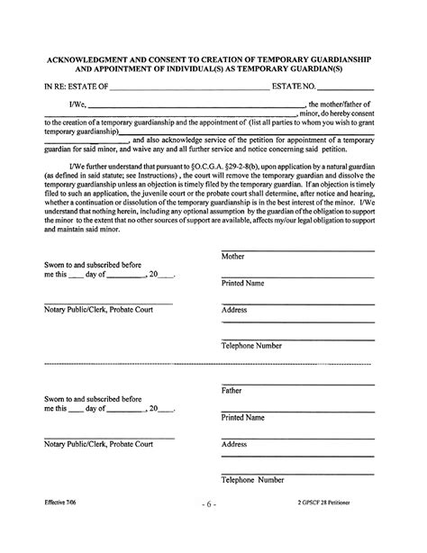 Free Temporary Guardianship Form In Georgia: Download Now