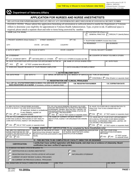 Free Va Form 10-2850a Download And Instructions