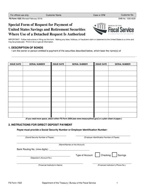 Fs Form 1522 Free Printable Template Download