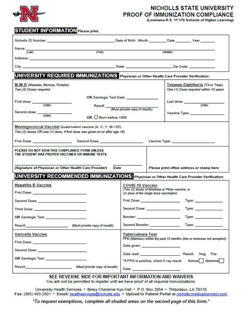 Fsu Immunization Form: Requirements And Submission Guide