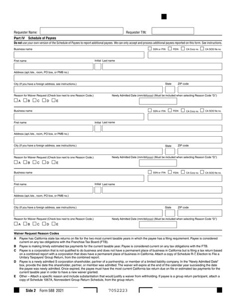 Ftb Form 588: California Fiduciary Income Tax Return