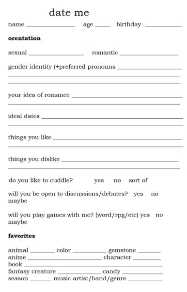 Funny Dating Application Form Questions