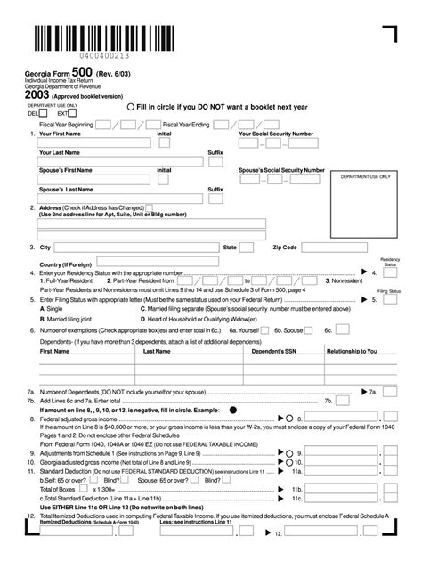 Ga Form 500 Schedule 3 Instructions And Guidelines