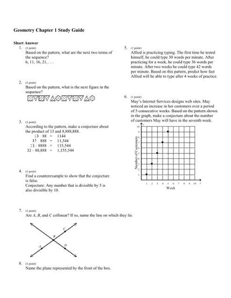 Geometry Chapter 1 Test Form 2c Answers And Solutions