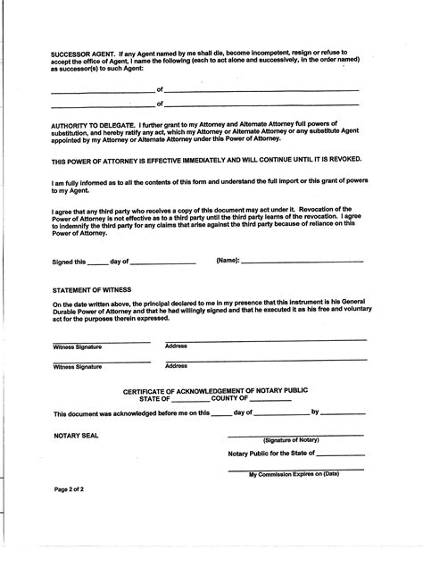 Georgia Durable Power Of Attorney Form Free Printable