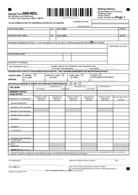 Georgia Form 500 Schedule 1 Adjustments Explained