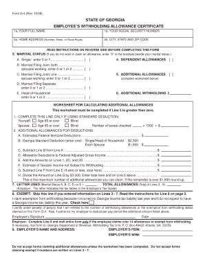 Georgia G4 Form Filing Guide: Step-By-Step Instructions