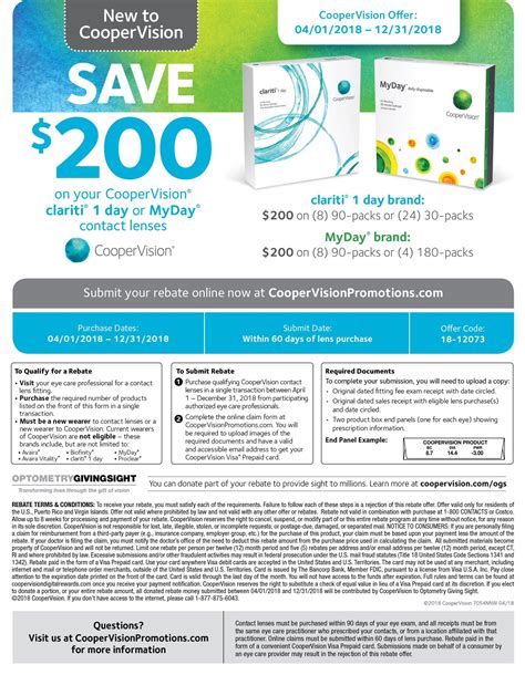 Get $100 Back With Coopervision Rebate Form