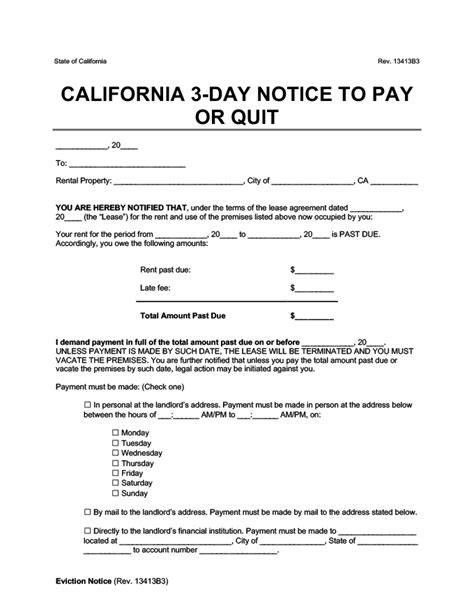 Get Free California 3-Day Eviction Notice Form Instantly