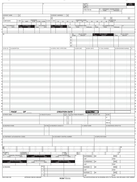 Get Free Ub-04 Fillable Form Download Now