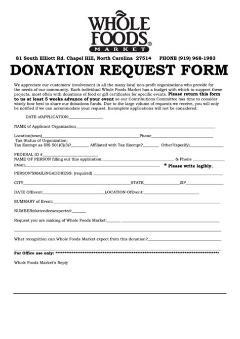 Get Funds With Wegmans Donation Request Form Guide