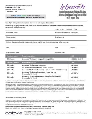 Get Lo Loestrin Fe Sample Request Form Easily