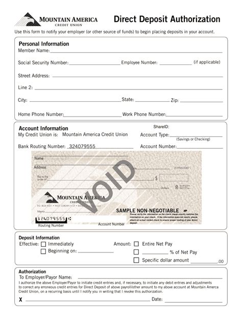 Get Mountain America Credit Union Direct Deposit Form Easily