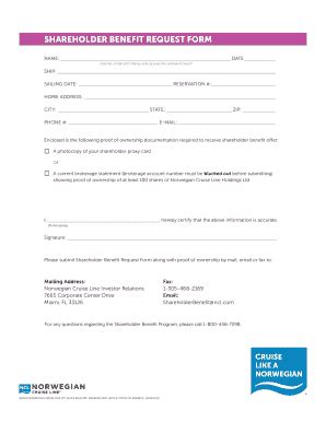 Get Rcl Shareholder Benefits With This Simple Request Form