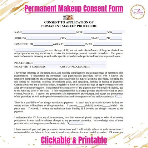 Get The Essential Permanent Makeup Consent Form Template