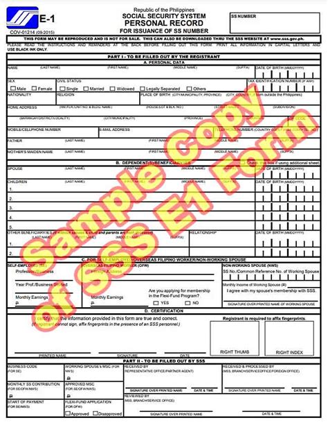 Get Your E1 Form From Sss In Easy Steps