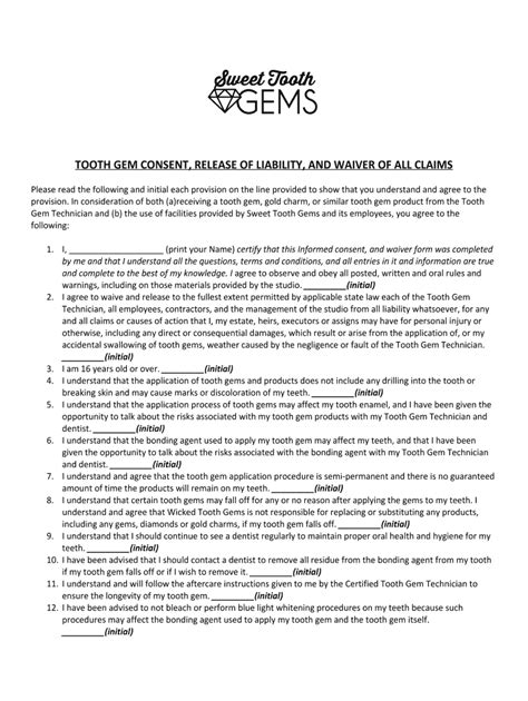 Get Your Free Tooth Gem Consent Form Here