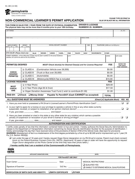 Get Your Penndot Permit Physical Form Requirements