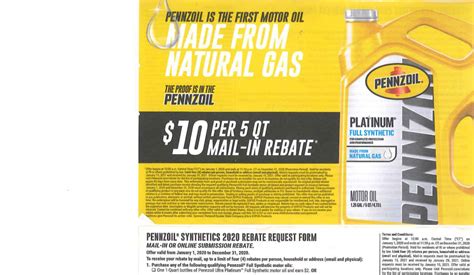 Get Your Pennzoil Rebate Form Now