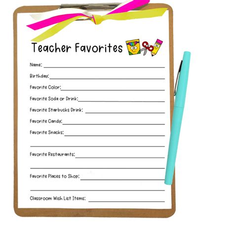 Get Your Teachers Favorite Things With This Free Form