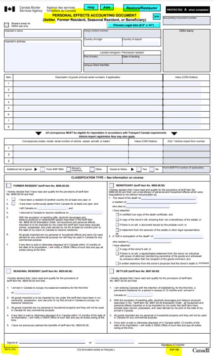 Goods To Follow Canada Form: A Complete Guide