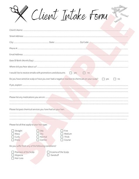 Hair Salon New Client Form Template Made Easy