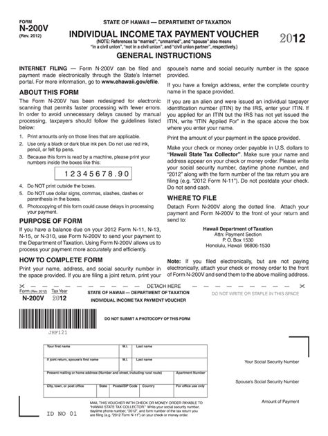 Hawaii Form N-200v: A Guide To Filing Requirements