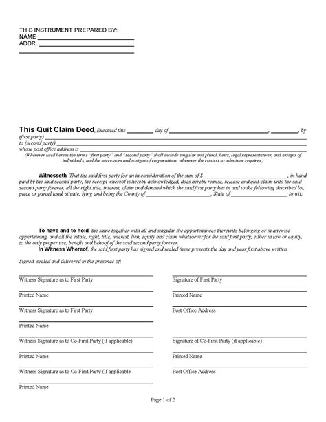 Hillsborough County Florida Quit Claim Deed Form Guide