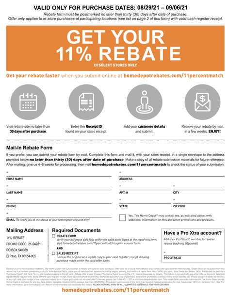 Home Depot 11 Rebate Form: Easy Savings Explained