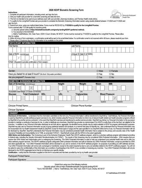 Honda Biometric Screening Form: A Guide For Associates