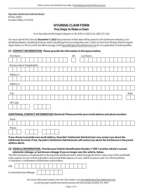 Hyundai Hecu Settlement Claim Form: File Your Claim Today