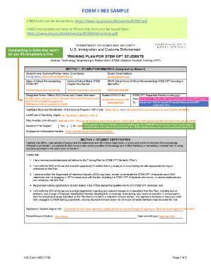 I983 Form Sample Answers And Filling Guide