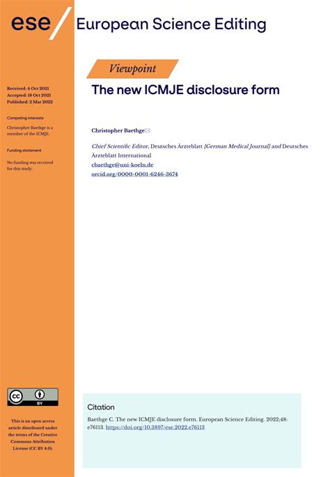 Icmje Disclosure Form: A Guide For Medical Researchers