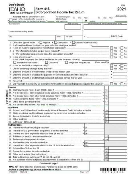 Idaho Form 41s: A Guide To Filing State Income Tax