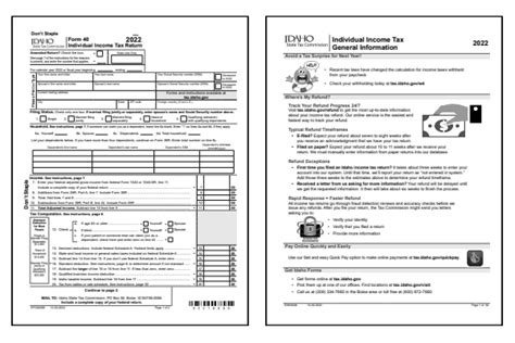 Idaho State Tax Form 40 Filing Instructions