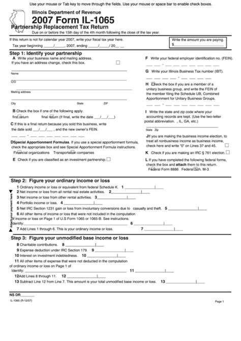 Il Form 1065 Instructions For Partnerships