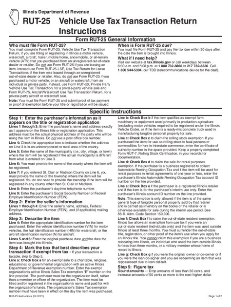 Ill Form Rut-25: Guide And Instructions