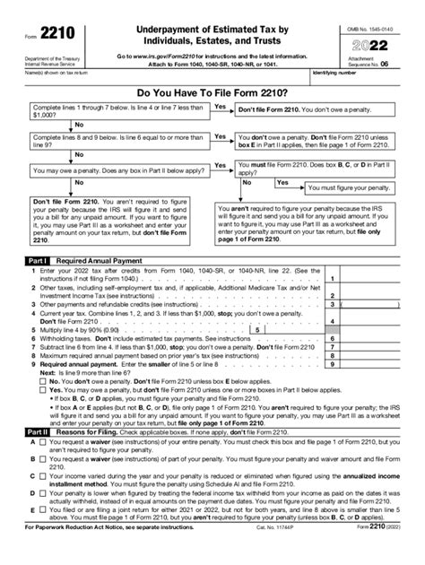 Instructions For Form 2210: Unpaid Estimated Tax Penalty Relief