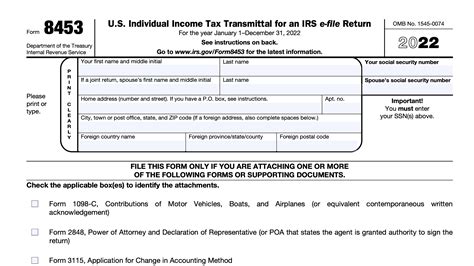 Instructions For Form 8453: E-File Your Taxes With Ease