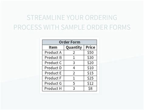 Interactive Order Form In Excel: Streamlined Order Management