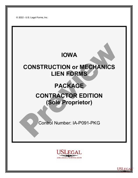 Iowa Mechanics Lien Form: Protect Your Construction Payments