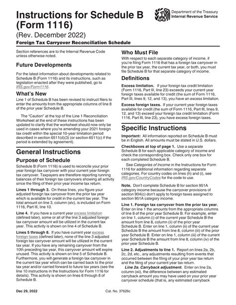 Irs Form 1116 Schedule B: Foreign Tax Credit Guide