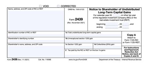 Irs Form 2439: Undistributed Long-Term Capital Gains