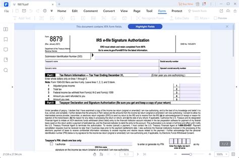 Is Form 8879 Same As Form 1040